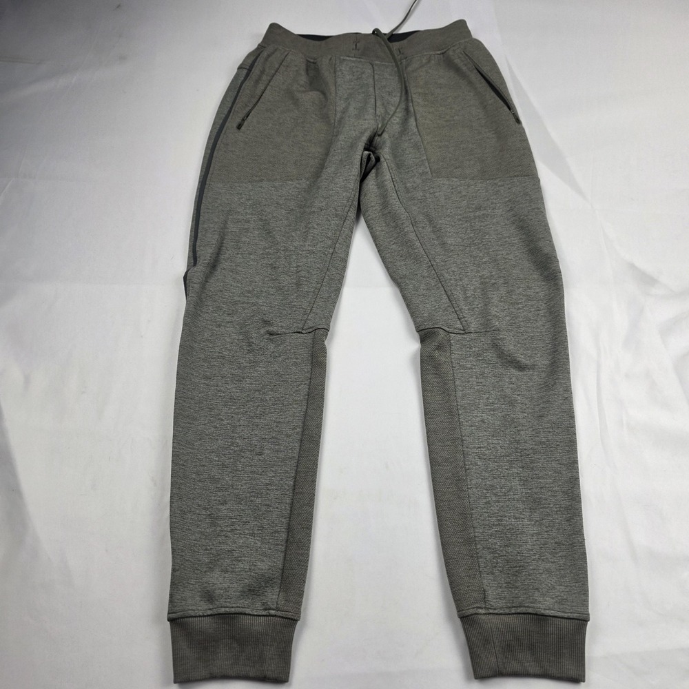 Lululemon Joggers Pants Mens Medium Gray Knit Side Stripe Zip Pockets Logo